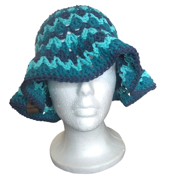 Crochet Bucket Hat | Aqua & Peacock - Picture 5 of 16
